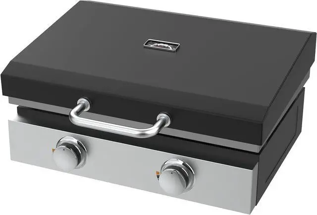 Main image of Upgraded Hinged Lid for Blackstone 22 Inch Griddle Grill, Powder Coated Steel Hard Cover Hood with Thermometer Accessories for 22" Blackstone Models 1666 1813 1833 1842 2144 1891 2203 2304 2271 1935