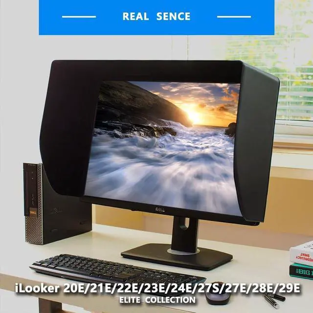 Alt view image 4 of 7 - -27S 27 inch Ultr-Slim Frame LCD LED Video Monitor Hood Sunshade Sunhood for Dell HP Viewsonic Philips Samsung LG EIZO NEC ASUS ACER BENQ AOC Lenovo, Fits Monitor Frame Width 610-630mm