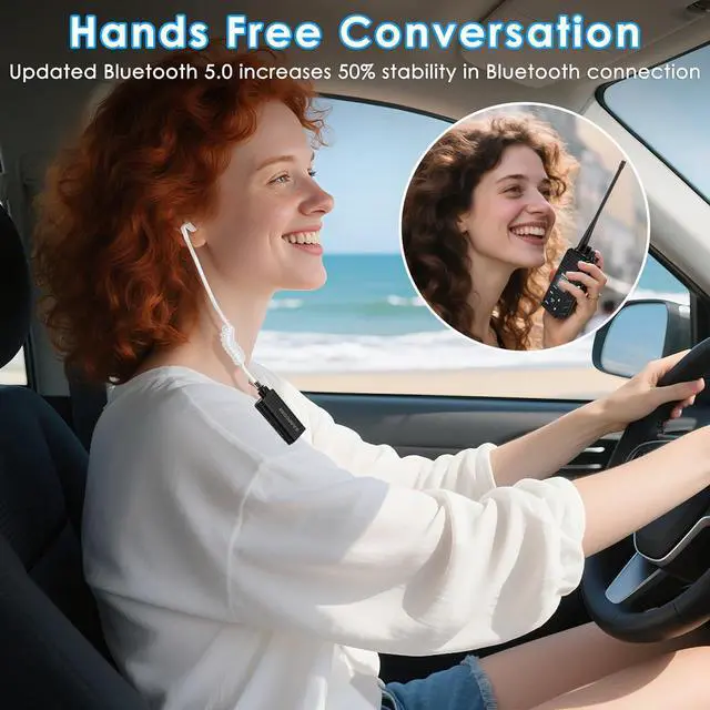 Alt view image 2 of 7 - BTEAR01 Wireless Earpiece with Clear Airtube Tube 2 Pin Dongle for Two-Way Radios, FPCN30A/FPCN10A Wireless Headset Earphone with Mic 2-Pin K Plug, 10H Talk Time