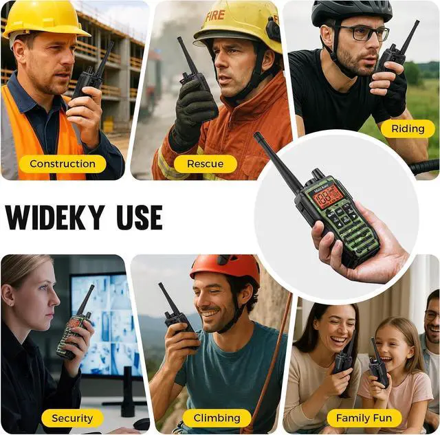 Alt view image 5 of 7 - Midd Kacy MK208 Camo Walkie Talkie - Long Range walkie talkies - 61 Channels Gmrs Handheld Radio -121 Privacy Codes,New Flashlight,SOS Siren,NOAA Weather Alerts & Scan - Camouflage,2 Pack