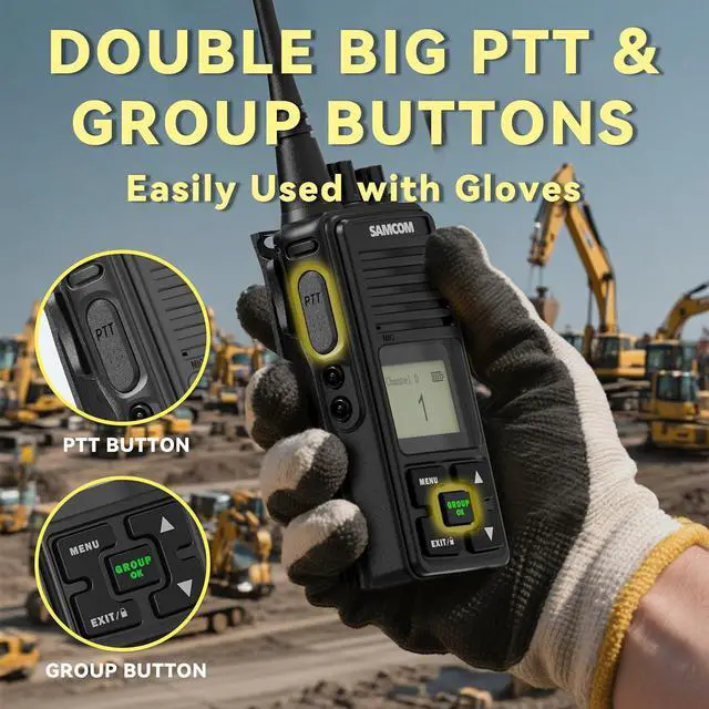 Alt view image 5 of 7 - FPCN10A Long Range Two Way Radio with Waterproof Speaker Mic - Heavy Duty Walkie Talkies, 20 Channels UHF Radios, 3000mAh Battery for Construction Site, School Security & Warehouse(2-Pack)