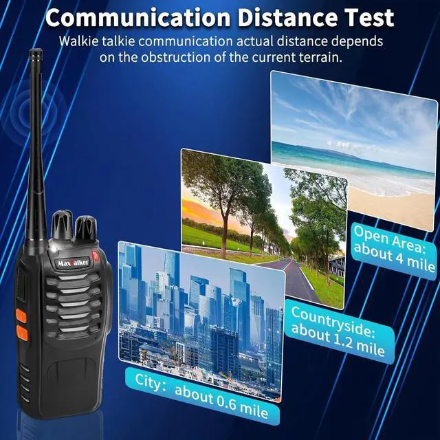 Alt view image 4 of 7 - MT-8S Walkie Talkies Long Range for Adults,Rechargeable Walkie Talkie with 6 Way Multi Gang Charger, 1500mAh Li-ion Battery, Earpiece, Flashlight and USB-C Charging (6Pack)