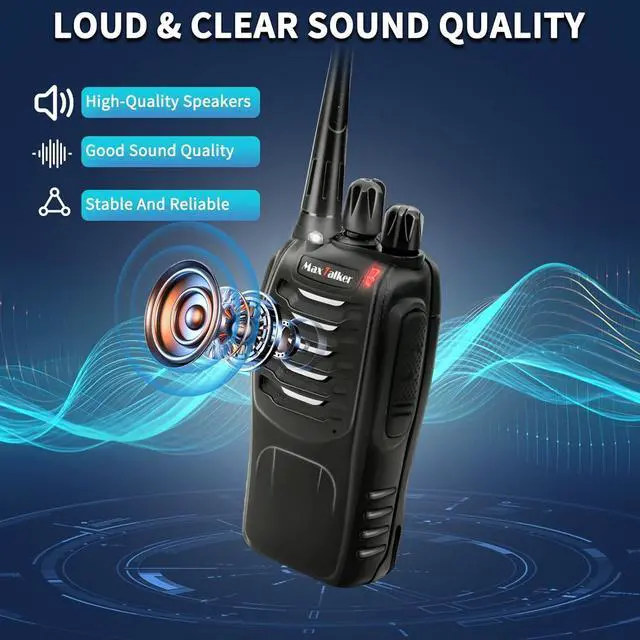 Alt view image 6 of 7 - MT-8S Walkie Talkies Long Range for Adults,Rechargeable Walkie Talkie with 6 Way Multi Gang Charger, 1500mAh Li-ion Battery, Earpiece, Flashlight and USB-C Charging (6Pack)