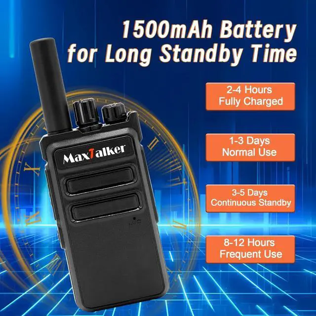 Alt view image 4 of 7 - Radios Walkie Talkies Long Range:  MT-5X Rechargeable Walkie Talkies for Adults with Upgraded Earpiece, 1500mAh Battery, Type-C Charging Two Way Radio for Business,Working,Camping Trip,6 Pack