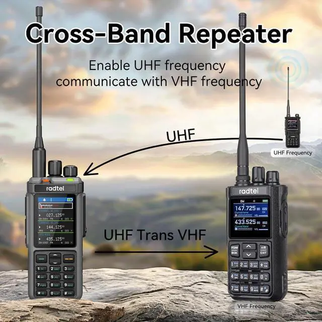 Alt view image 3 of 7 - RT-880G GPS APRS Ham Radio 10W Walkie Talkie Portable CB Radio 1024 Channels HF SSB Rx with Cross-Band Repeater, 2.4 Inch Color Display, 2400mAh Rechargeable Battery,