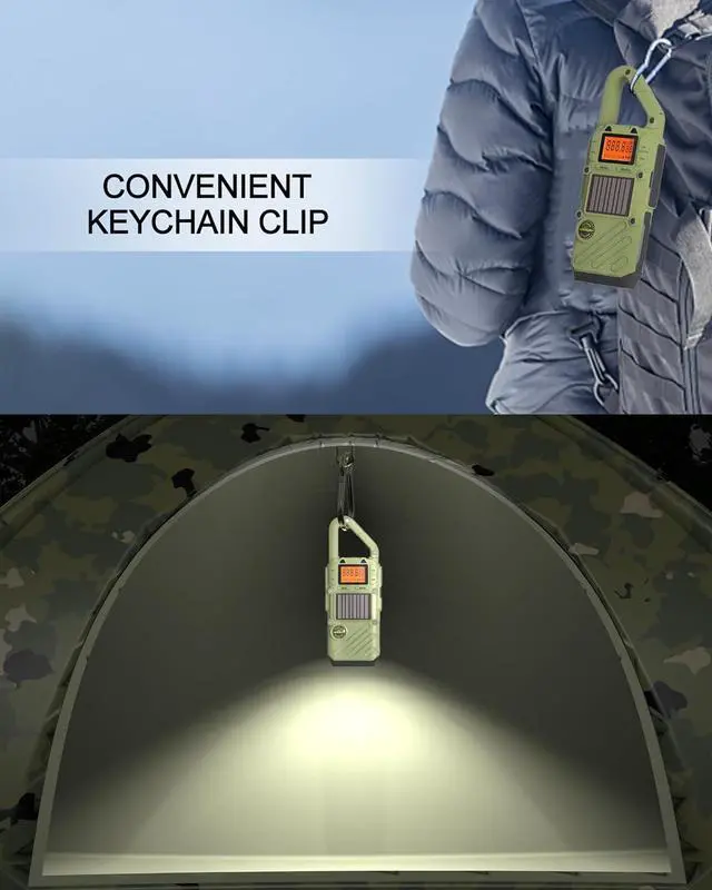 Alt view image 6 of 7 - Emergency Weather Radio Walkie Talkies for Adults - NOAA/FM Weather Alert with Solar Hand Crank & USB Charging, 22-Channel Range 10 Miles Two-Way Radios, LED Flashlight & SOS Alarm 2-Pack