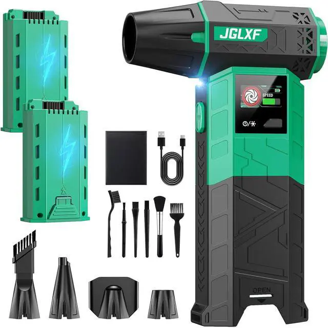 Main image of Electric Air Duster Upgraded, 130000RPM Gear Adjustable Compressed Air Duster, 2*4000mAh Removable Batteries, Cordless Air Blower Electric Cleaner Kit for PC/Keyboard/Car, Replaces Compressed Air Cans