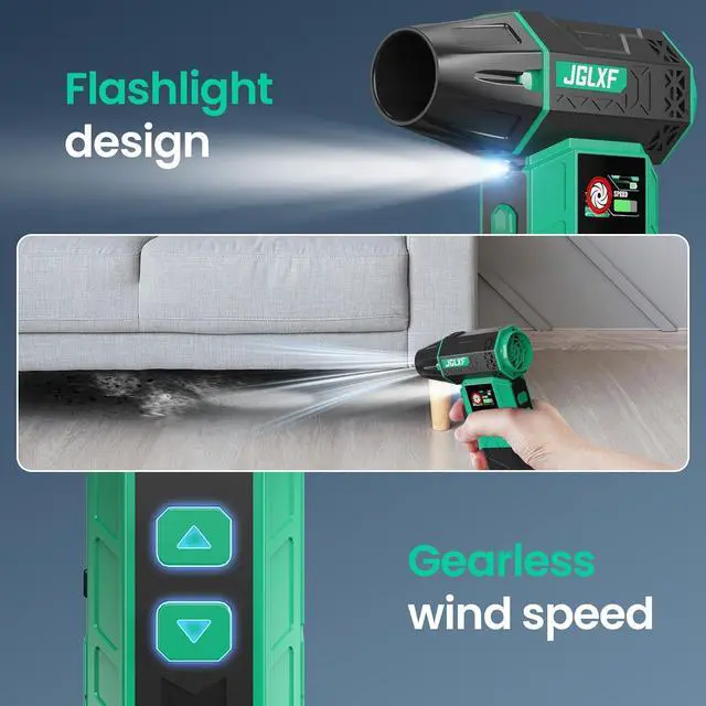 Alt view image 6 of 7 - Electric Air Duster Upgraded, 130000RPM Gear Adjustable Compressed Air Duster, 2*4000mAh Removable Batteries, Cordless Air Blower Electric Cleaner Kit for PC/Keyboard/Car, Replaces Compressed Air Cans