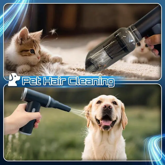 Alt view image 7 of 7 - Compressed Air Duster & Vacuum Cleaner 4-in-1, 150,000RPM Powerful Electric Air Duster, Cordless Rechargeable with Adjustable Speed Handheld Air Blower for Keyboard, Car, Office, Home Electronics