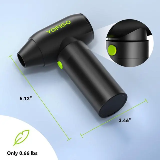 Alt view image 6 of 7 - Compressed Air Duster,  Electric Air Duster PC & Keyboard Cleaning Kit, 150000RPM Rechargeable 4-Speed Dust Mover for Car, Mini Metal Handheld Air Blower Replaces Compressed Air Can