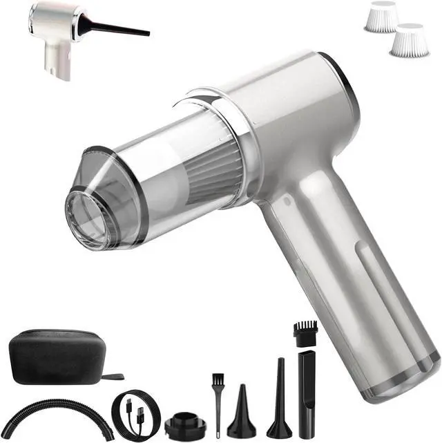 Main image of Handheld Car Vacuum Cleaner High Power,4-in-1 Small Portable Mini Cordless Brushless Motor Cleaner with 22000pa Suction Power & Air Duster,Type-C Charge,Cleaner for Home,Car(Mysterious Silver)