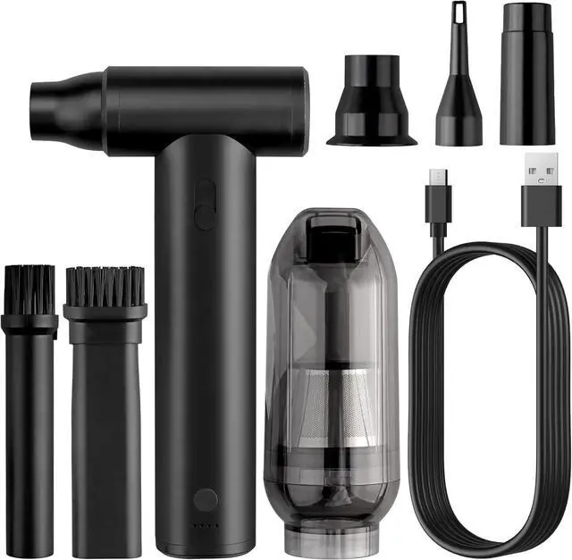 Alt view image 7 of 7 - 2-in-1 Electric Air Duster & Vacuum Turbo Fan,125000 RPM Cordless Jet Blower Adjustable Speeds,8000mAh Rechargeable Battery,Aluminum Body,for Travel,Computer Keyboard,Car,Home&Office Cleaning