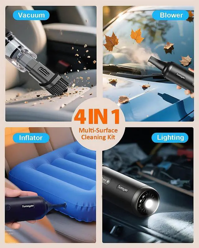 Alt view image 2 of 7 - Car Vacuum Portable Cordless, 21000PA Handheld High Power Suction & Blower, Small Cordless Handheld Vacuum Cleaner for Car, Home, Office