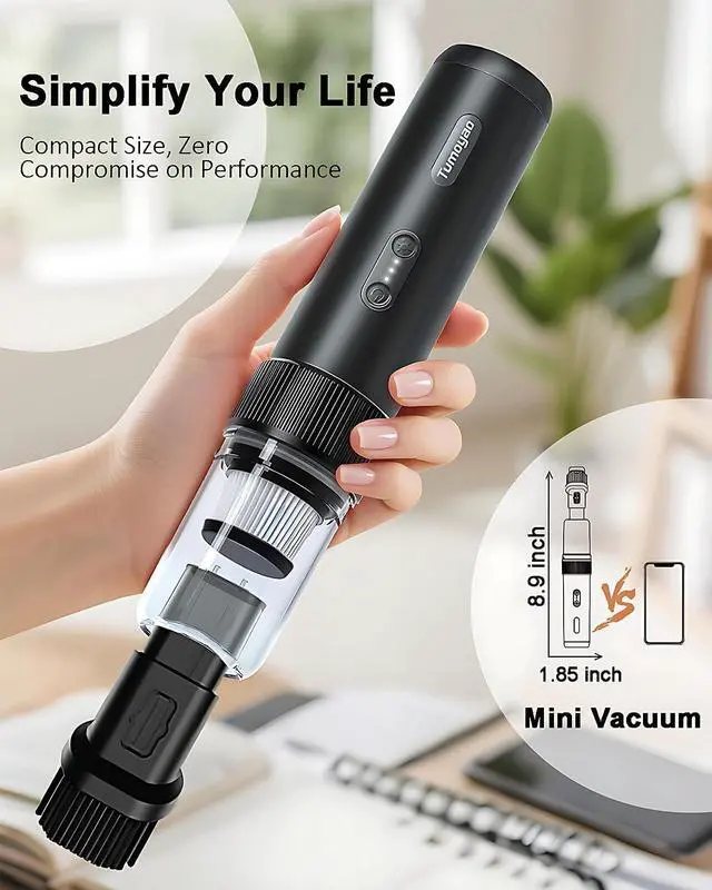 Alt view image 5 of 7 - Car Vacuum Portable Cordless, 21000PA Handheld High Power Suction & Blower, Small Cordless Handheld Vacuum Cleaner for Car, Home, Office