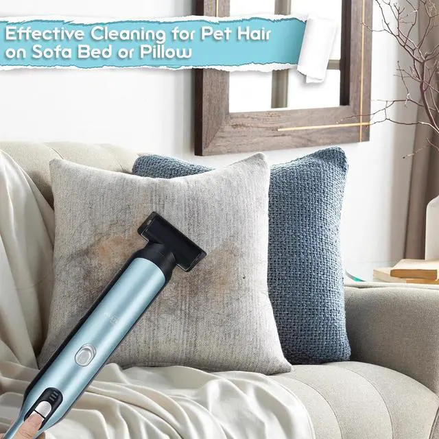 Alt view image 4 of 7 - Handheld Cordless Vacuum Cleaner, Portable Car Vacuum with 18KPa Suction Power,Quick-Charge Hand Vac with LED Headlight & Storage Dock, Dust Buster for Home Office Desk Keyboards Pet Hair, Blue