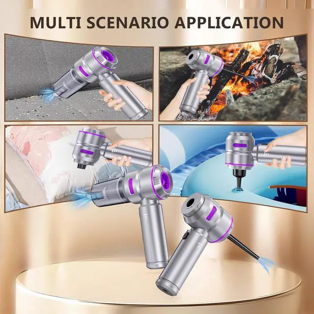 Alt view image 6 of 7 - 22000PA Handheld Vacuum Cleaner - 4-in-1 Cordless Car Vacuum with Brushless Motor, Type-C Fast Charging, Portable Air Duster for Home/Car/Office (Purple)