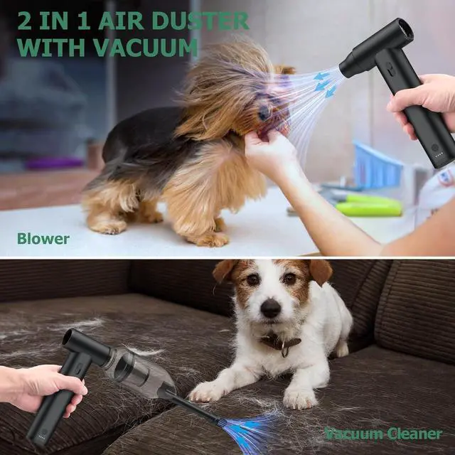 Alt view image 2 of 7 - 2 in 1 Electric Air Duster and Mini Vacuum 125000rpm Air Blower Compressed Air Duster Cordless Air Blower Electric Duster with 4 Nozzles for Keyboard Car Electric Devices Cleaning