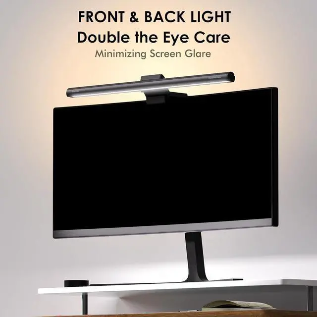 Alt view image 2 of 7 - Monitor Light Bar with Remote, 16.7'' Eye Care No Glare Computer Light Bar with Backlight, Auto-Dimming & Timer, Stepless Dimming Monitor Lamp for Desk Gaming Home Office Curved Monitors