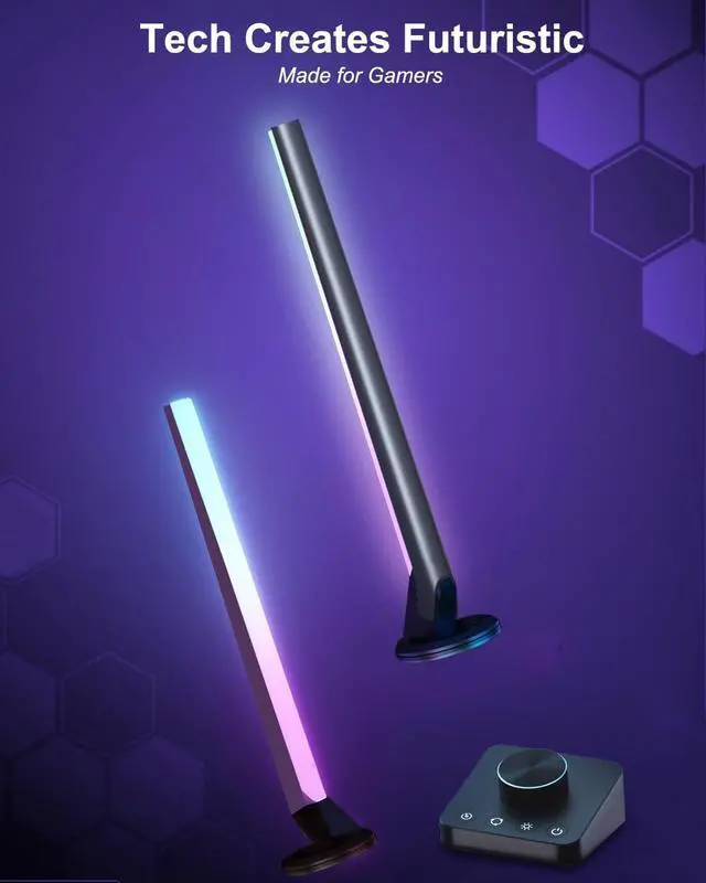 Alt view image 2 of 7 - Gaming Light Bars with Dial Controller, Smart Gaming LED Lights RGB Light Bars Compatible with Alexa and Google Assistant, TV LED Backlight App Control Music Sync for Gaming Room Bedroom Decor Gifts