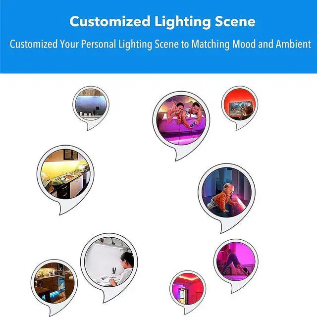 Alt view image 5 of 7 - Under Cabinet Lights RGB LED Light Bar Plug in for Shelf,Desk,Display Case Cabinets Lights,Color Changing Shelves Strip Lights Works with Alexa,Google,Smart APP,TV,Monitor Backlight,6pcs