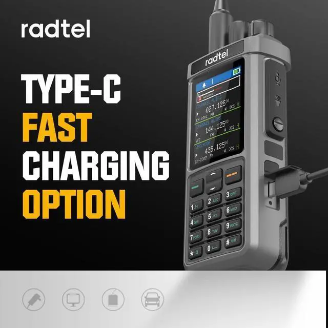 Alt view image 7 of 7 - RT-880G GPS APRS Ham Radio 10W Walkie Talkie Portable CB Radio 1024 Channels HF SSB Rx with Cross-Band Repeater, 2.4 Inch Color Display, 2400mAh Rechargeable Battery,