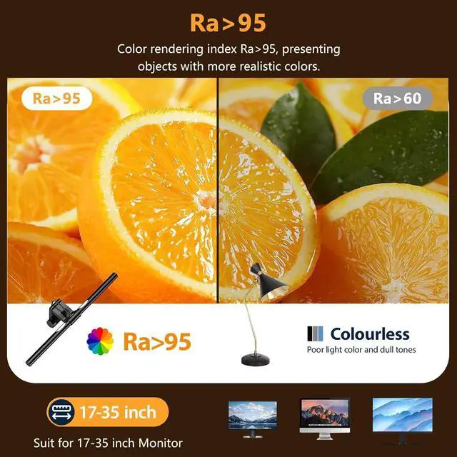 Alt view image 3 of 7 - Monitor Light Bar, Screen Light Bar, PC light, Desk Lamp for Eye Caring, Space Saving with Remote Control, Adjustable Color Temperature, Backlight, USB Powered LED for Home Office Work (Remote)