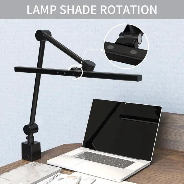 Alt view image 6 of 7 - LED Desk Lamp with Clamp,Monitor Light Bar,Eye-Caring Desk Light,Ultra High Definition and Brightness Table Light,5 Modes 20 Brightness,No Screen Glare&Reduce Eye Fatigue for Reading,Study.