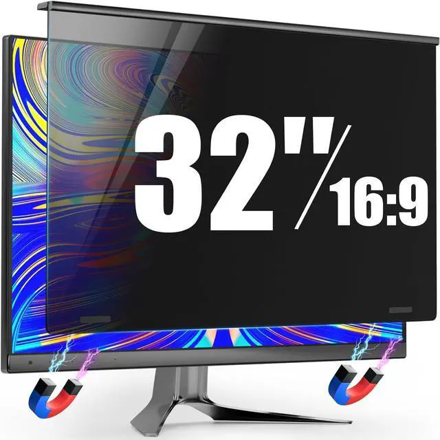 Main image of Magnetic 32 Inch Privacy Screen for Frameless Computer Monitor 16:9 Aspect Ratio,Hanging Blue Light Screen Protector Eye Protection Anti-Spy Shield, 32in Removable Privacy Filter
