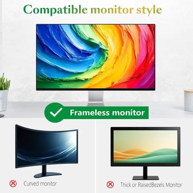 Alt view image 6 of 7 - Magnetic 32 inch Computer Privacy Screen Filter for 16:9 Widescreen Monitor Desktop PC, 32in Hanging Removable Anti Glare Blue Light Eye Protection Shield, Anti Spy Screen Protector Panel
