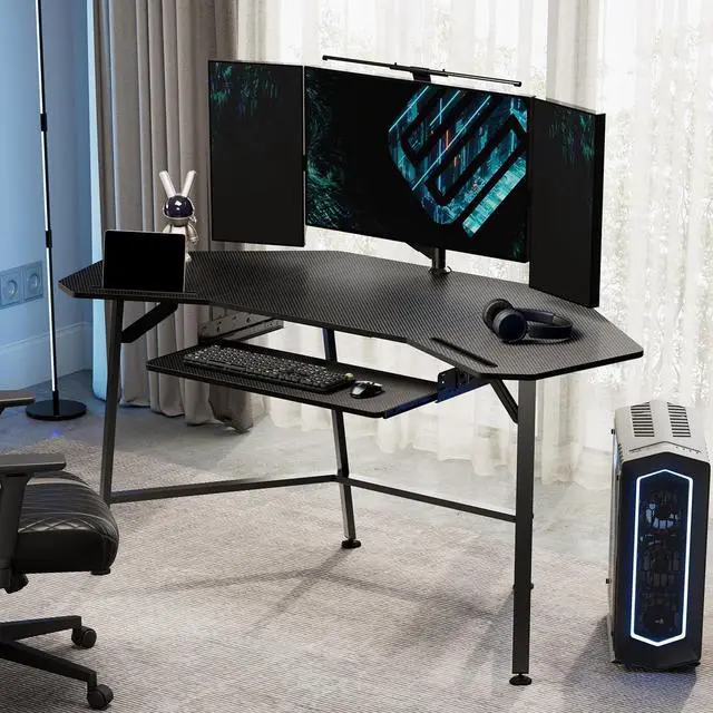 Alt view image 6 of 7 - Adjustable Keyboard Tray Under Desk, 28x11 Inch Large Slide Out Keyboard & Mouse Platform Tray, Wooden Pull Out Computer Keyboard Drawer for Typing Home Office Desk, Black