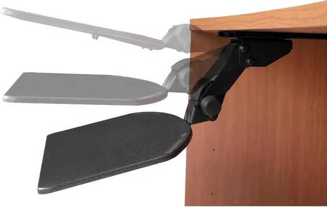 Alt view image 3 of 5 - Articulating Keyboard Tray with Galaxy Finish, Ergonomic Workspace Accessory, Adjustable Office Computer Key Board Support for Home Office
