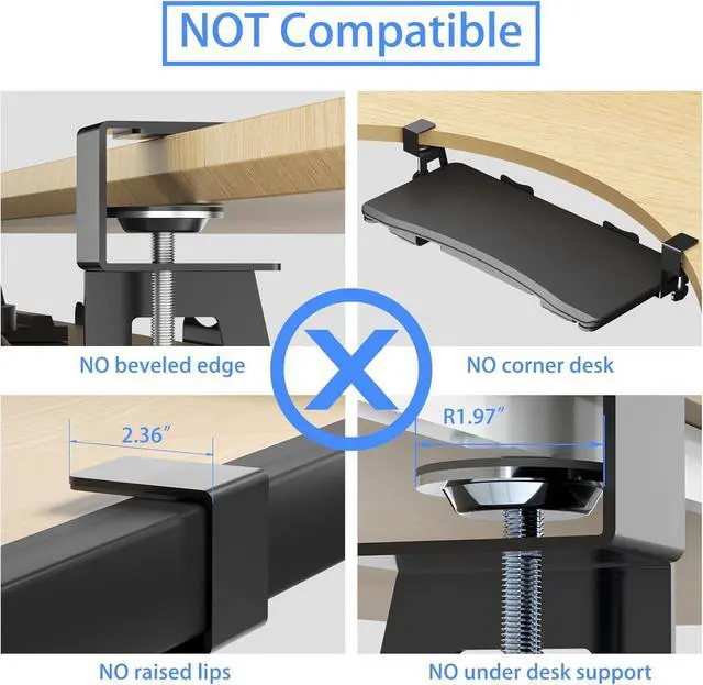 Alt view image 5 of 7 - Under Desk Keyboard Tray with Storage Drawer  26.7" x 11.8" Large Workspace, Heavy-Duty C-Clamp Mount, Adjustable Height, Easy Installation  Perfect for Home Office, DSF6CT