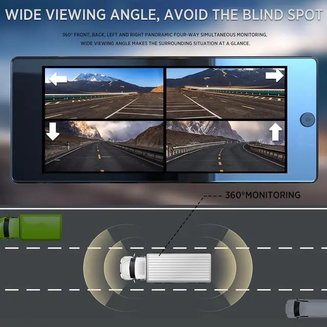 Alt view image 3 of 7 - Wireless Carplay with 4K 4CH Dash Cam, Portable Carplay HD Touchscreen for Car, Carplay & Android Auto Car Radio w/DVR Recording, GPS Navigation/Mirror Link/Music Play - 10.36"