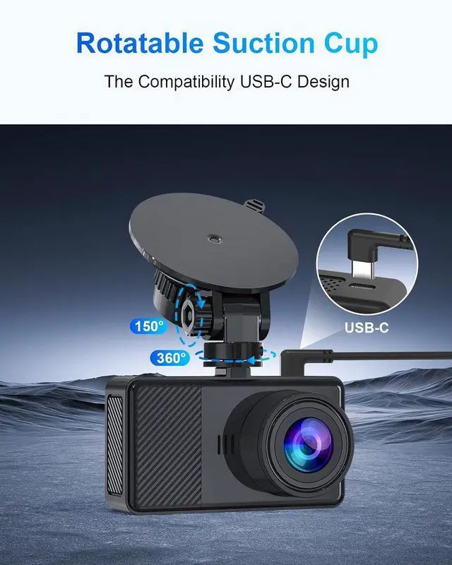 Alt view image 6 of 7 - Dash Cam Front and Rear, 2.5K+1080P Dual Dash Camera for Cars, 2 Display Mini Car Camera, G-Sensor Dashcam, Night Vision, 24H Parking Mode, Loop Recording, 170°Wide Angle, 64GB Card Included, Black