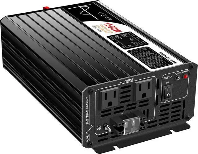 Main image of 1500W (Peak Power 3000W) Pure Sine Wave Inverter DC 72V to AC 120V 60HZ Solar Converter for Home Use car (DC72V (Range 60V-90V) 1500W)