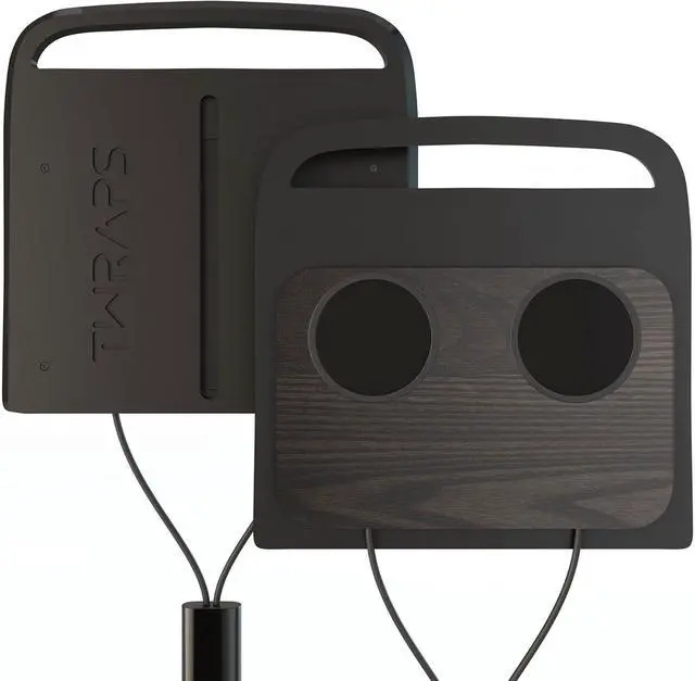 Main image of Dual Wireless Phone Charger for Rivian R1S & R1T, Magnetic Charging Pad (Dark Ash Wood Skin) Compatible with MagSafe Cases iPhone 16 Pro Max, 2021-2026 Center Console Mount Dock Accessories