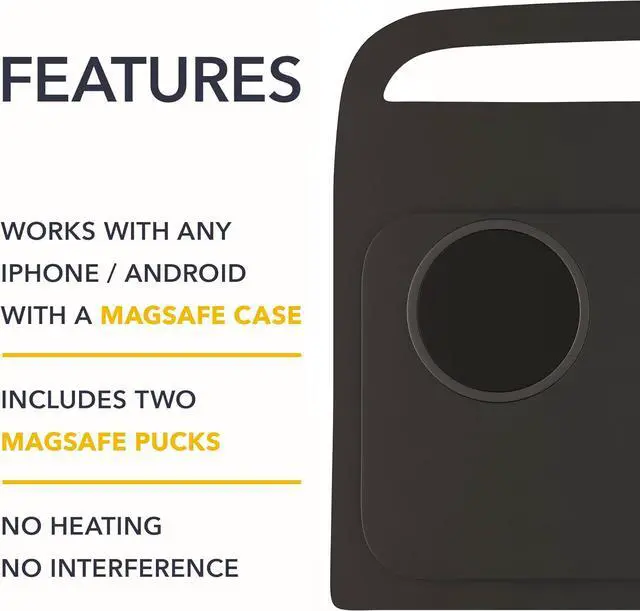 Alt view image 2 of 7 - Dual Wireless Phone Charger for Rivian R1S & R1T, Magnetic Charging Pad (Dark Ash Wood Skin) Compatible with MagSafe Cases iPhone 16 Pro Max, 2021-2026 Center Console Mount Dock Accessories