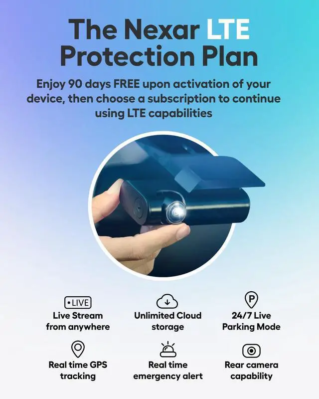 Alt view image 6 of 7 - Nexar Beam2 Mini Dash Cam Car Camera 64GB Storage 24H Parking Mode Wide Angle FHD Lens Wireless Dash Camera for Cars Includes $25 OBD Hardwire Kit for Continuous Power