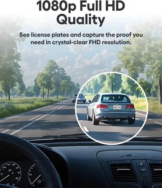 Alt view image 3 of 7 - Nexar Beam2 Mini Dash Cam Car Camera 64GB Storage 24H Parking Mode Wide Angle FHD Lens Wireless Dash Camera for Cars Includes $25 OBD Hardwire Kit for Continuous Power