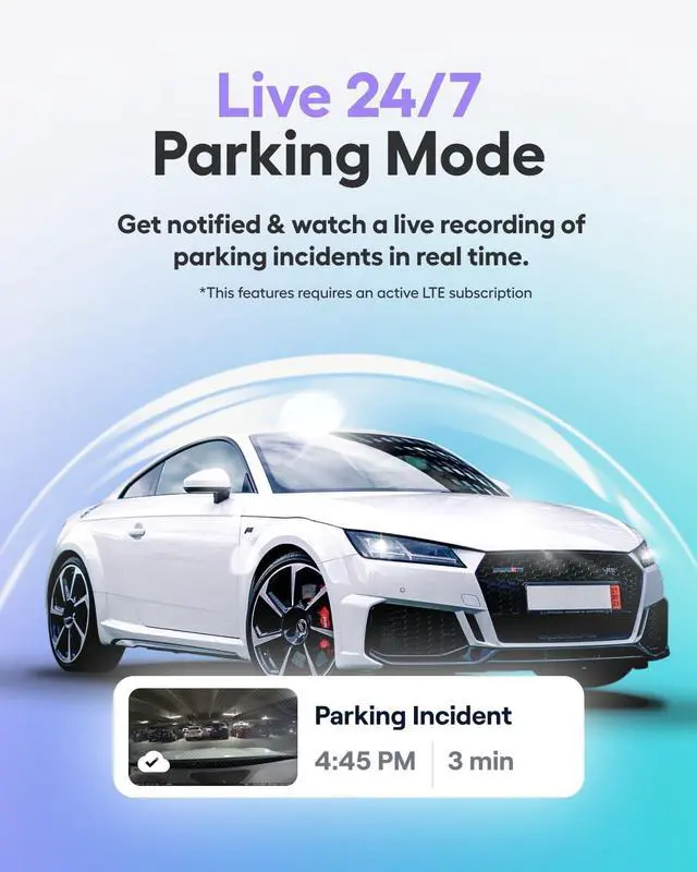 Alt view image 7 of 7 - Nexar Beam2 Mini Dash Cam Car Camera 64GB Storage 24H Parking Mode Wide Angle FHD Lens Wireless Dash Camera for Cars Includes $25 OBD Hardwire Kit for Continuous Power