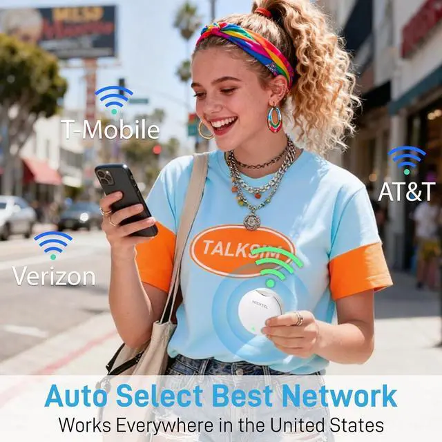 Alt view image 3 of 7 - UFO Mobile Hotspot with 15GB Data, Portable Pocket WiFi 6 & 4G LTE MiFi Device, Support AT&T, T-Mobile, Verizon |10 Connected Devices, USA Coverage, No SIM, Contract (White, 15GB)