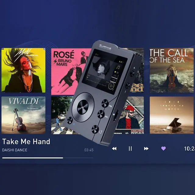 Alt view image 7 of 7 - F20 HiFi MP3 Player with Bluetooth5.2, Lossless DSD High Resolution Digital Audio Music Player, High-Res Portable 128GB Memory Card, Support up to 256GB