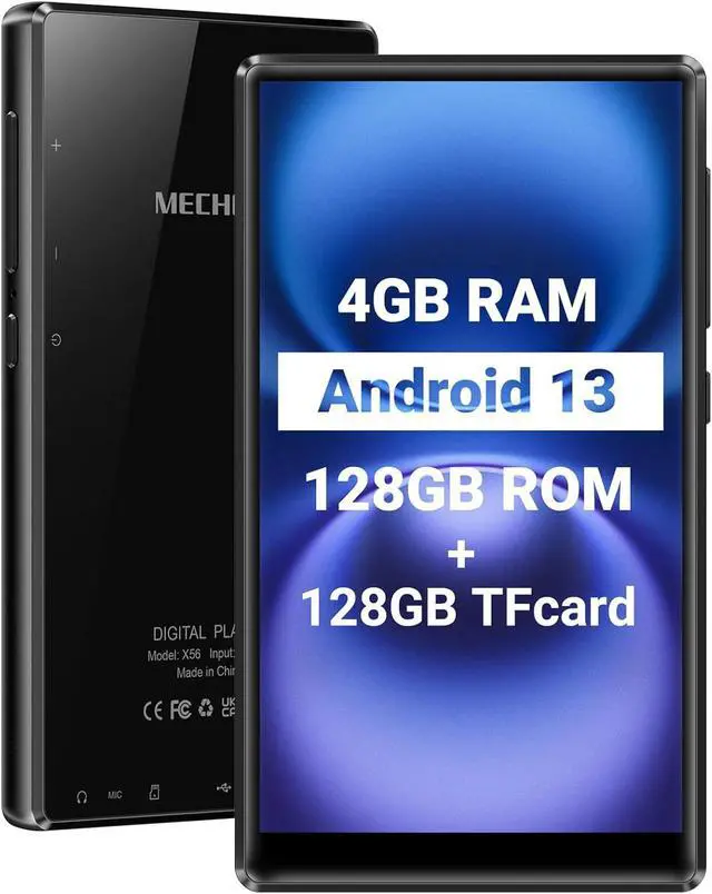 Main image of 256GB WiFi MP3 Player with Bluetooth, Android 13 and Wi-Fi Streaming, 5" 1080P IPS Display, preinstalled Audible,  Music, Spotify, Play Store