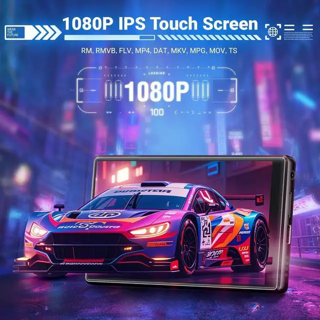 Alt view image 4 of 7 - 256GB WiFi MP3 Player with Bluetooth, Android 13 and Wi-Fi Streaming, 5" 1080P IPS Display, preinstalled Audible,  Music, Spotify, Play Store