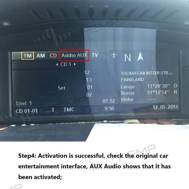 Alt view image 5 of 7 - E60 Aux Activator Adapter Open The Audio of Original Car for BMW E61 E63 E64 CCC 2003-2010 (Note Step 4)