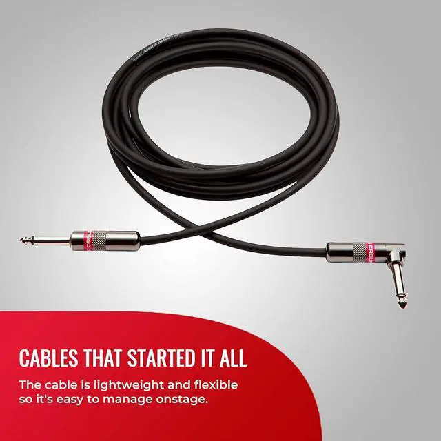 Alt view image 5 of 7 - Prolink Classic Instrument Guitar Cable - 21 ft Straight to Right AngleInstrument Cable. All Metal & Duraflex Outer Jacket. 90% Copper Braided Shield