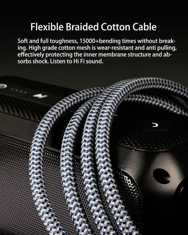 Alt view image 4 of 6 - 3.5mm to 2RCA Audio Cable Aux RCA Headphone Male Jack Adapter Cotton Braided 1/8 Y Cord Subwoofer 9.84ft