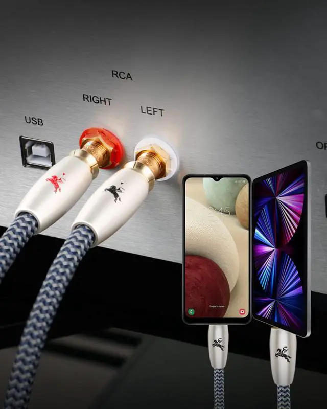 Alt view image 6 of 6 - 3.5mm to 2RCA Audio Cable Aux RCA Headphone Male Jack Adapter Cotton Braided 1/8 Y Cord Subwoofer 9.84ft