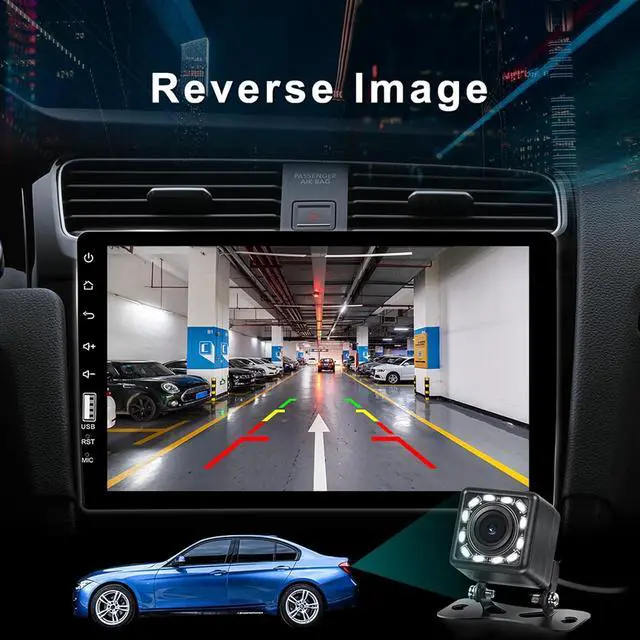 Alt view image 3 of 7 - Single Din Car Stereo with Bluetooth 9 Inch HD Touch Screen Backup Camera + External Microphone FM MP5 Player Audio Receivers Support Mirror Link SWC USB EQ Radio