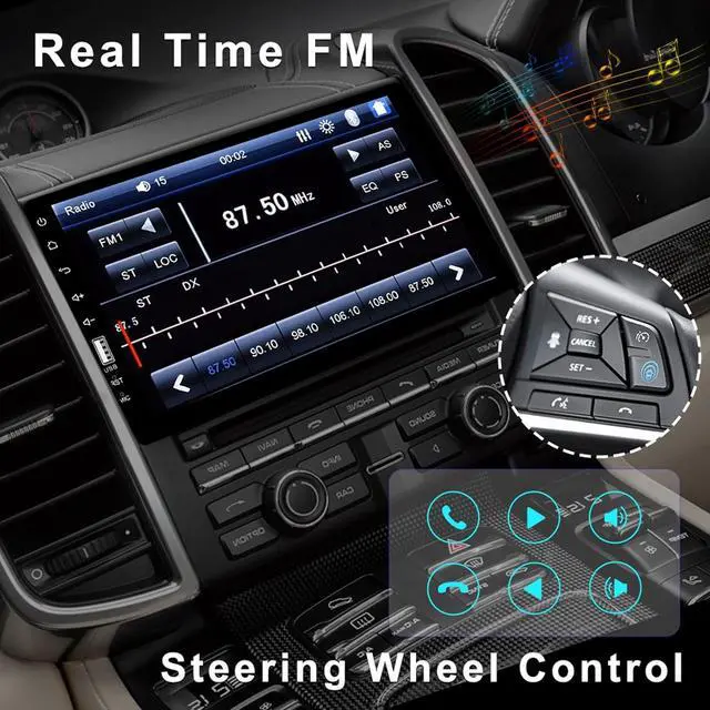 Alt view image 5 of 7 - Single Din Car Stereo with Bluetooth 9 Inch HD Touch Screen Backup Camera + External Microphone FM MP5 Player Audio Receivers Support Mirror Link SWC USB EQ Radio